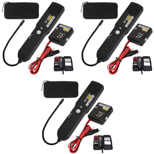 STHIRA® Circuit Tracer with Storage Bag Automotive Short Finder Ethernet Wire Tracker Network Cable Tester Portable Line for Miss Wiring Disorder Cable Open 3PCS STHIRA® Circuit Tracer with Storage Bag Automotive Short Finder Ethernet Wire Tracker Network Cable Tester Portable Line for Miss Wiring Disorder Cable Open 3PCS